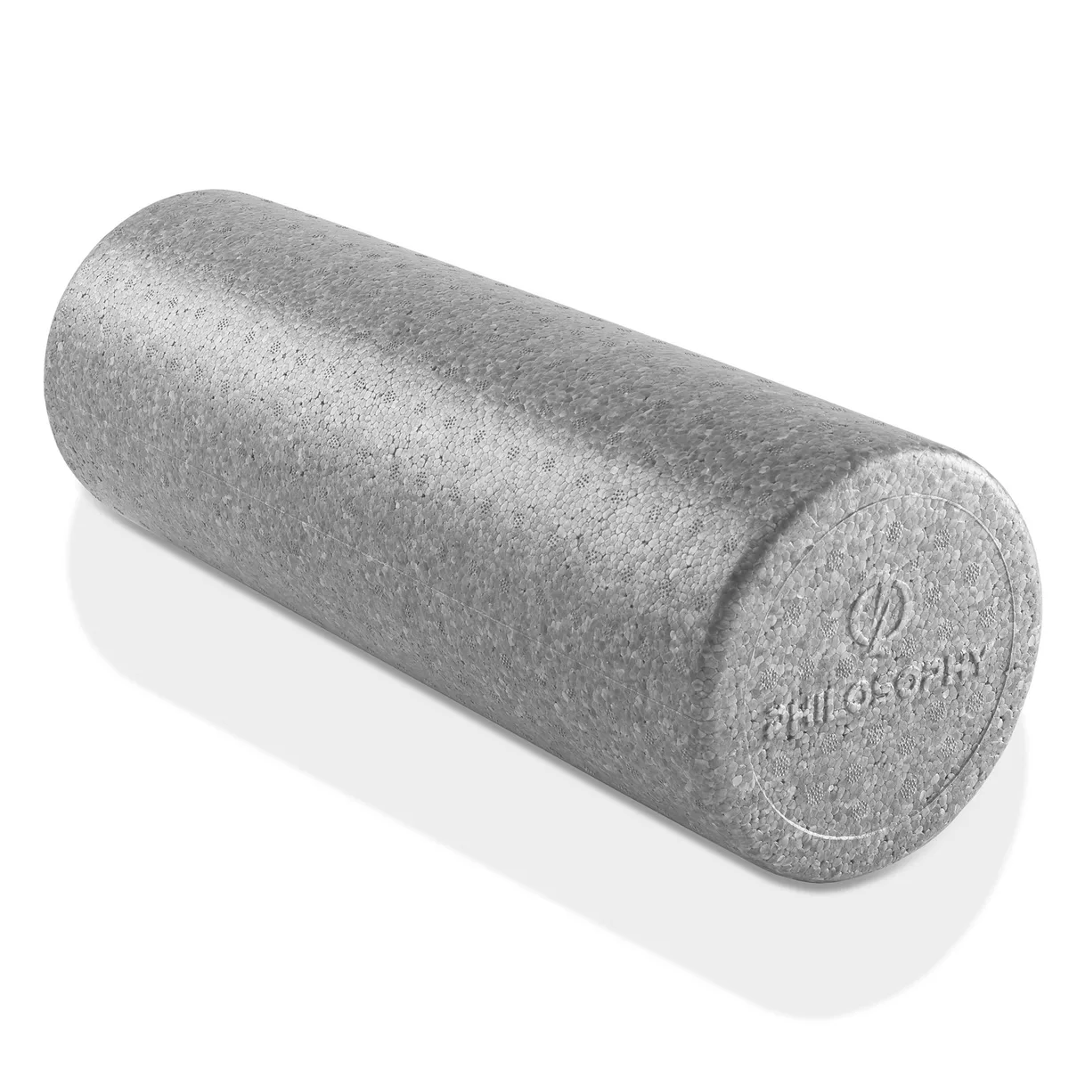 Gray 18-inch high-density EPP foam roller, round cylinder, smooth matte finish