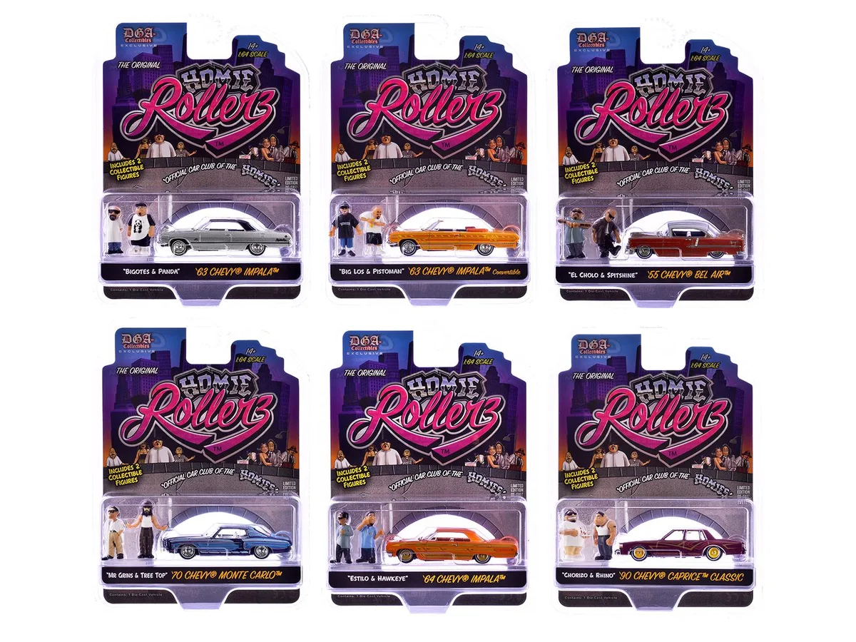 GREENLIGHT GREENLIGHT Homie Rollerz 2025 Series 1 6-Piece 1/64 Diecast Car Set — product photo