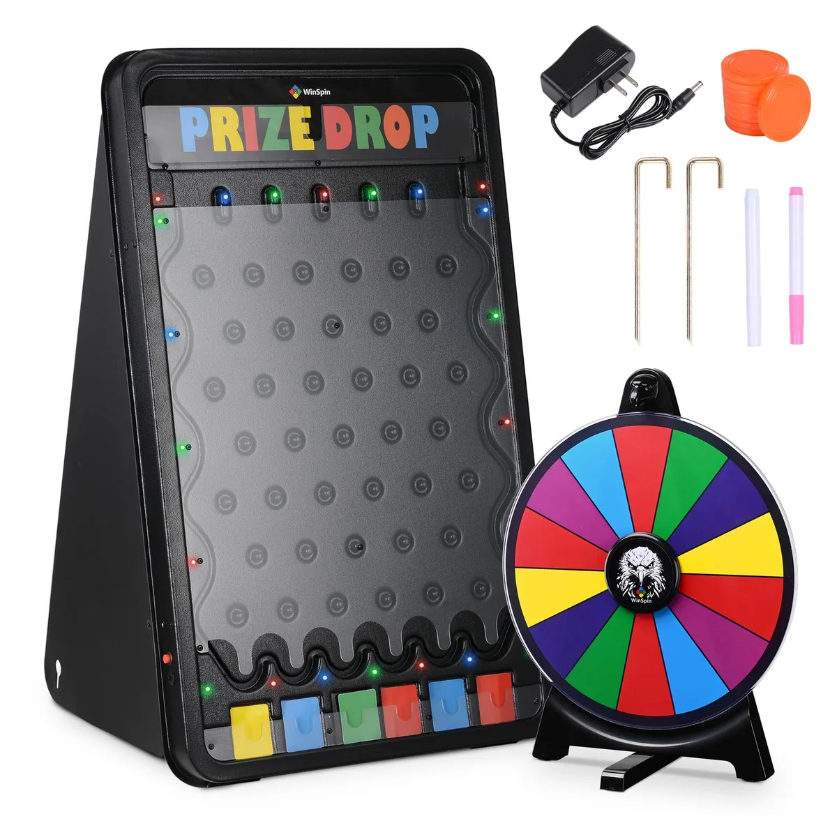 Yescom USA, Inc. Yescom USA, Inc. 35WSPPDG013-12IN-39LED 30x19" prize drop board with LED &amp; 12" prize wheel supply — product photo