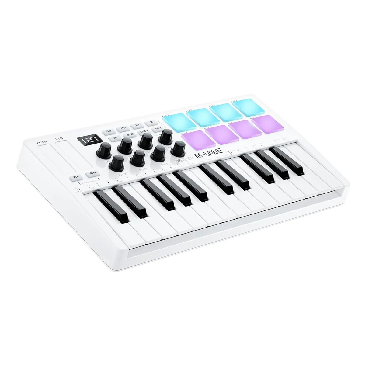M-Wave M-Wave MWVSMCKEY 25-Key Bluetooth MIDI Controller White — product photo