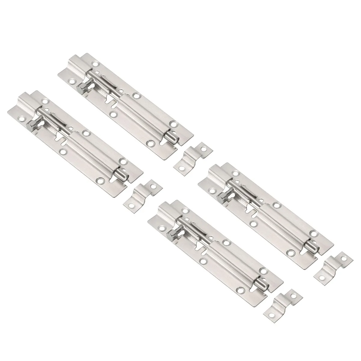 Unique-Bargains Unique-Bargains Stainless Steel Barrel Bolt Latch 5 Inch 4 Pack — product photo