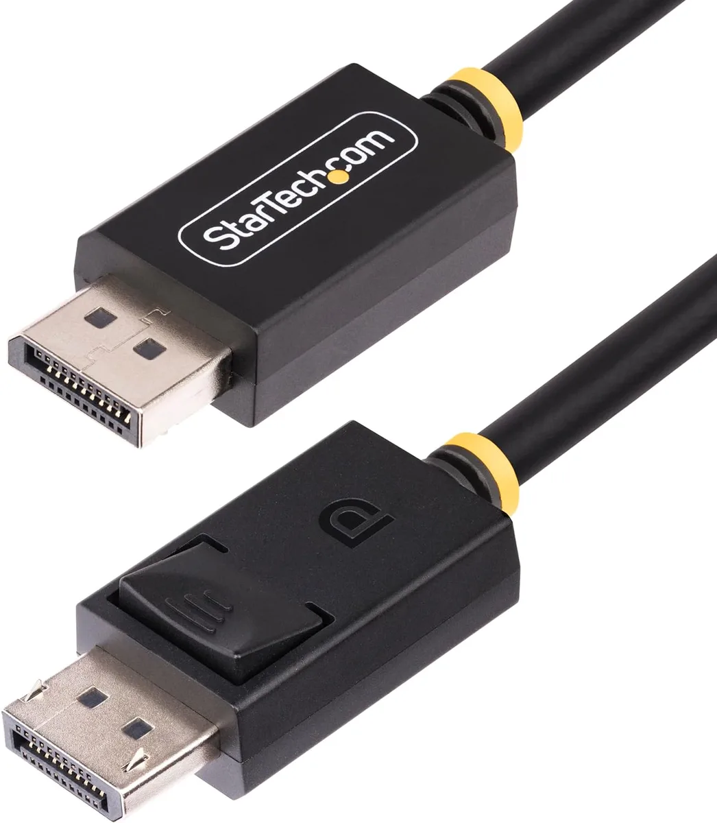 Black DisplayPort 2.1 cable, 3 ft, VESA DP80 certified