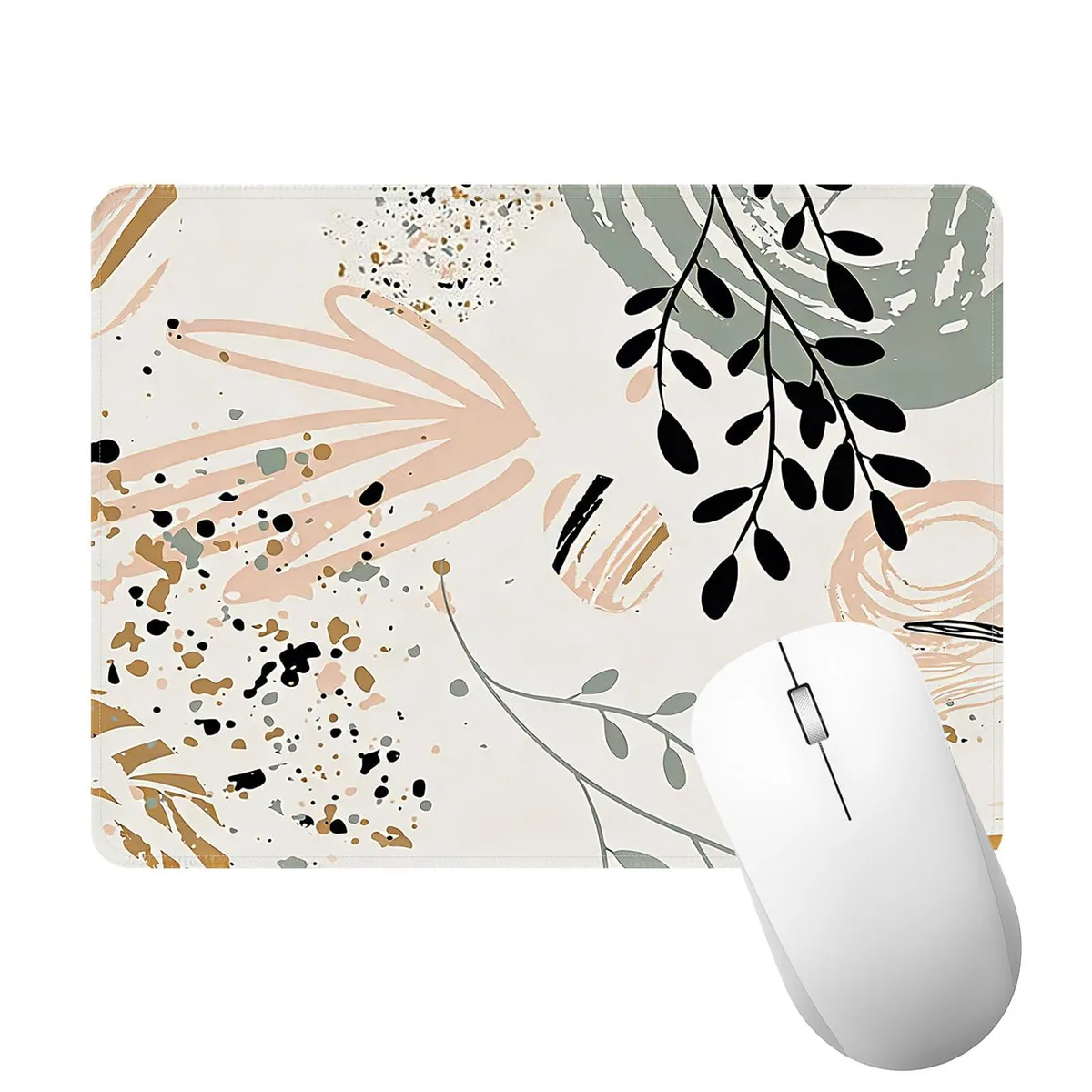  AWANKOU G-4899 Boho Leaves mouse pad 9.44x7.88 in — product photo