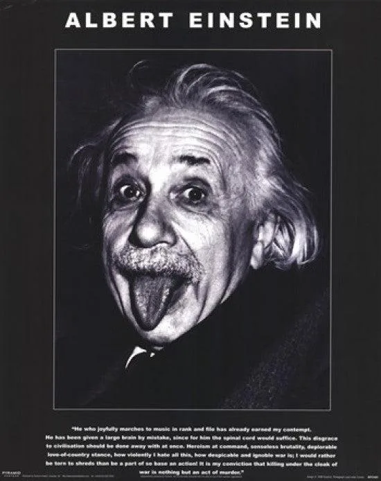 Albert Einstein tongue quote poster print 16 x 20 inches on premium heavy stock paper