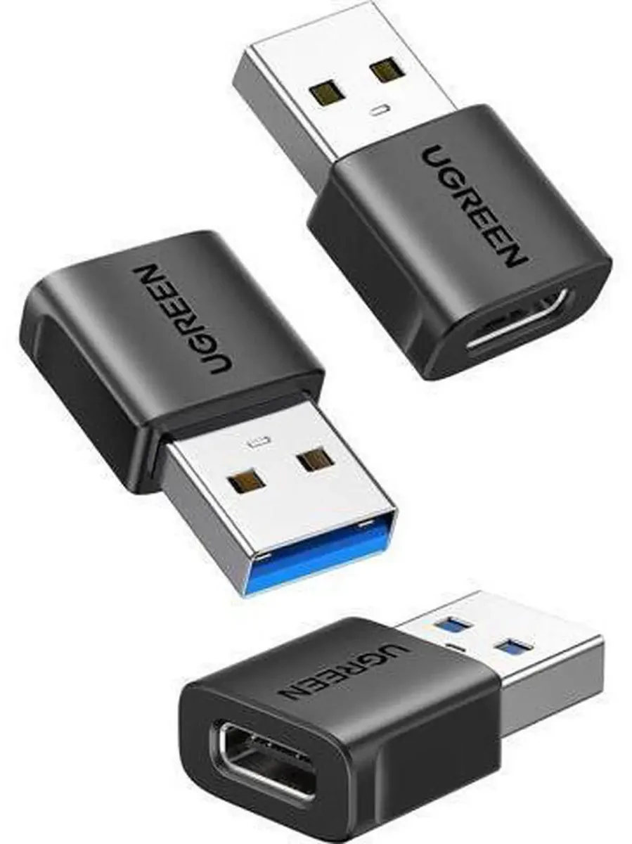 SMUGDESK SMUGDESK 3-Pack USB-A Male to USB-C Female Adapter 10Gbps Black — product photo