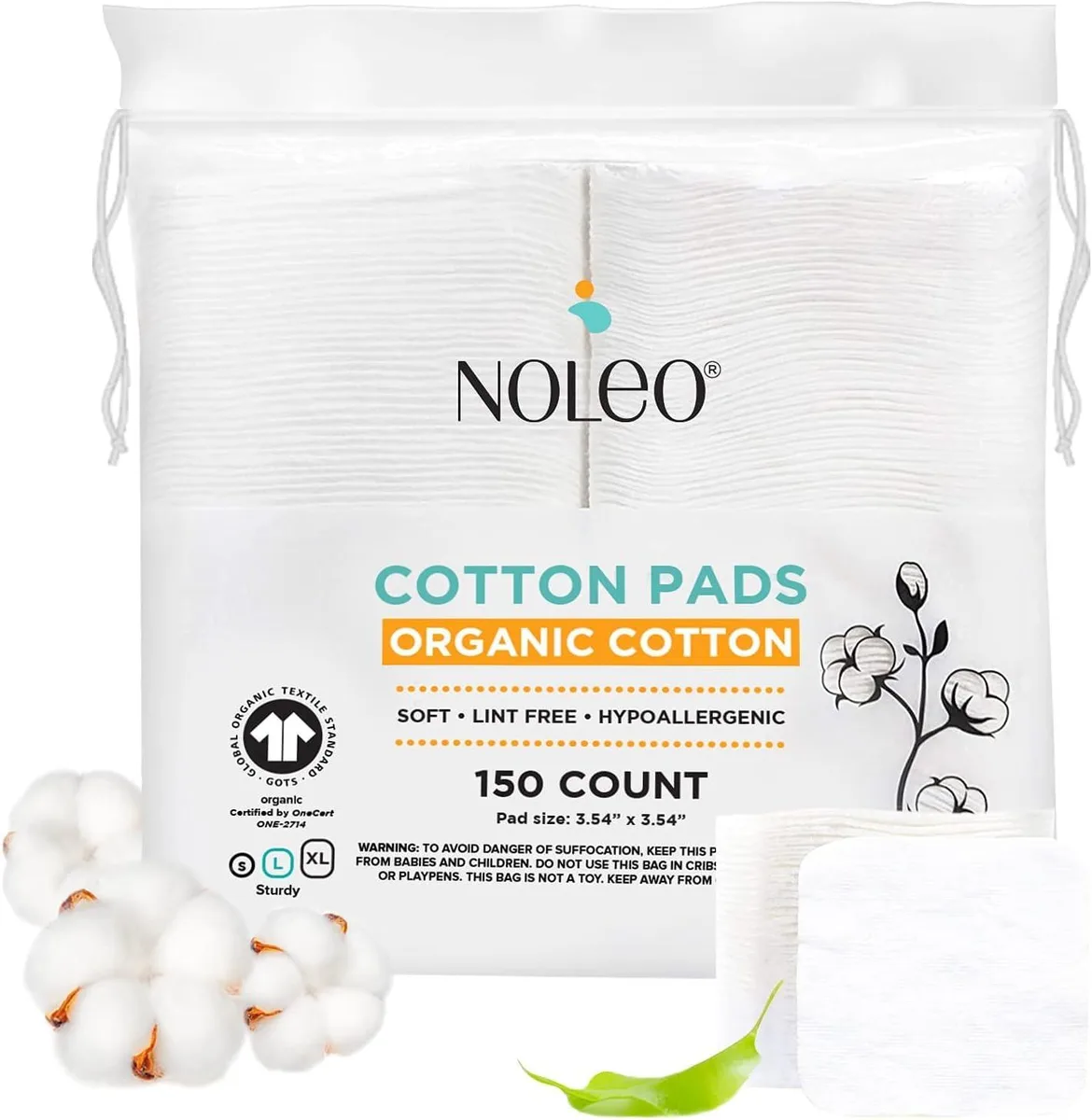  Cotton Rounds &amp; Pads 150 Count Large Pressed Applicators — product photo