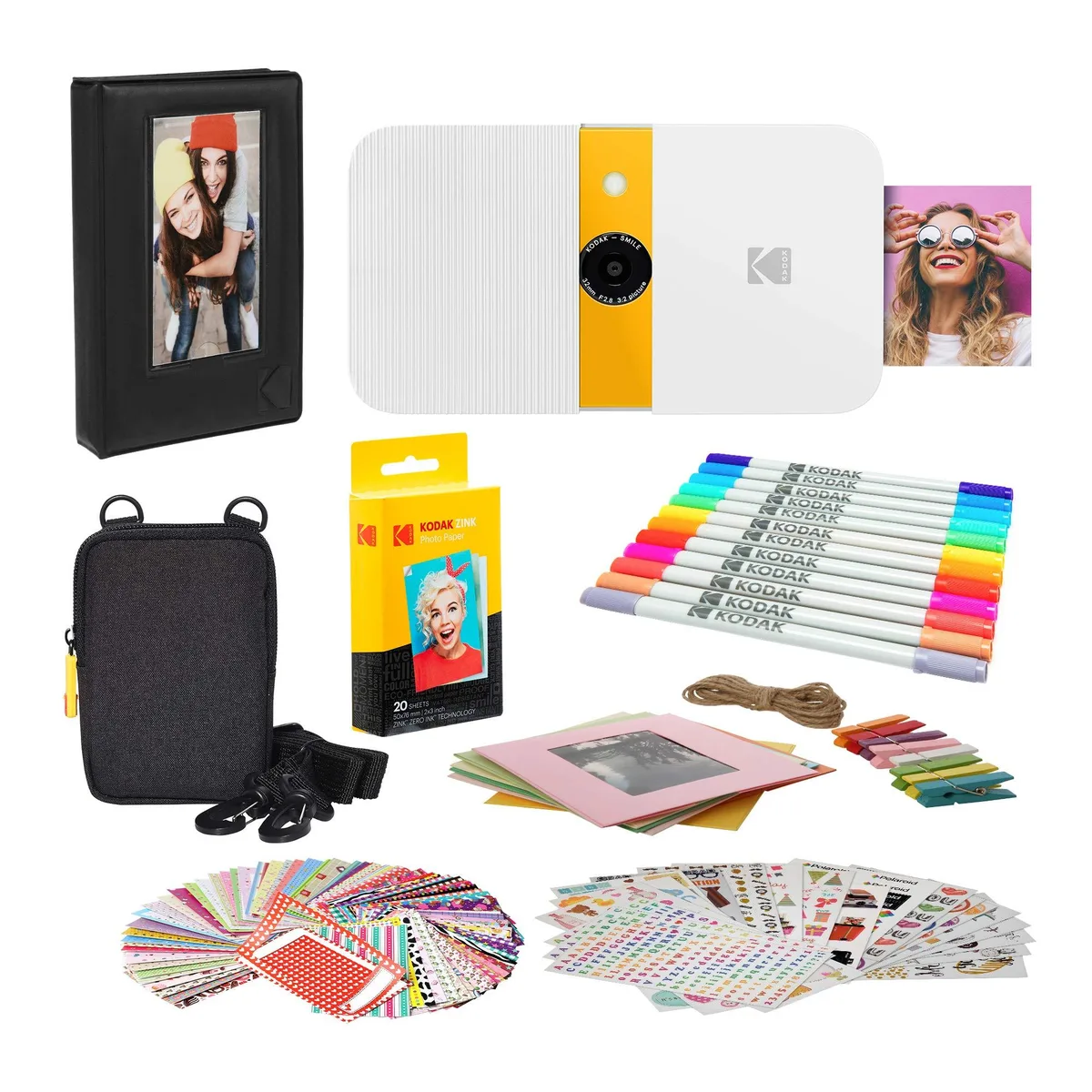 Kodak Kodak Smile Instant Print Digital Camera White/Yellow Bundle 40 Prints — product photo