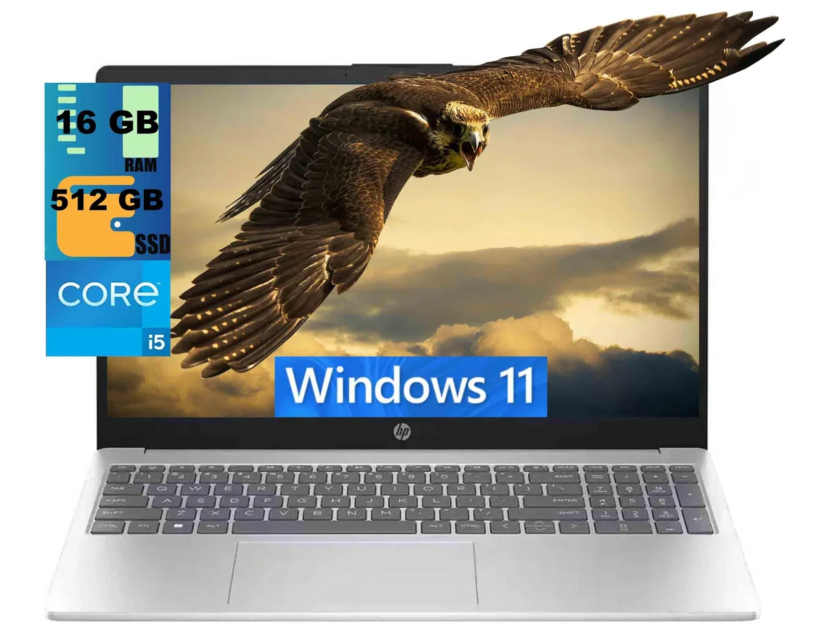 HP HP 15 laptop Intel Core i5-1235U 10-core 16GB 512GB SSD 15.6" FHD Silver — product photo
