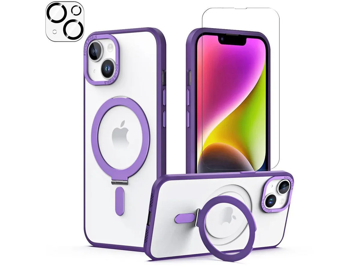 BONAEVER BONAEVER iPhone 13/14 6.1 inch Purple Case with Magnetic Stand — product photo