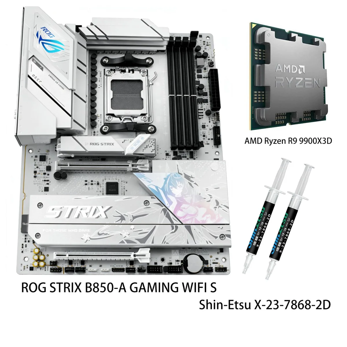 ASUS ASUS ROG STRIX B850-A GAMING WIFI S AMD motherboard &amp; Ryzen 9 9900X3D CPU Combo — product photo