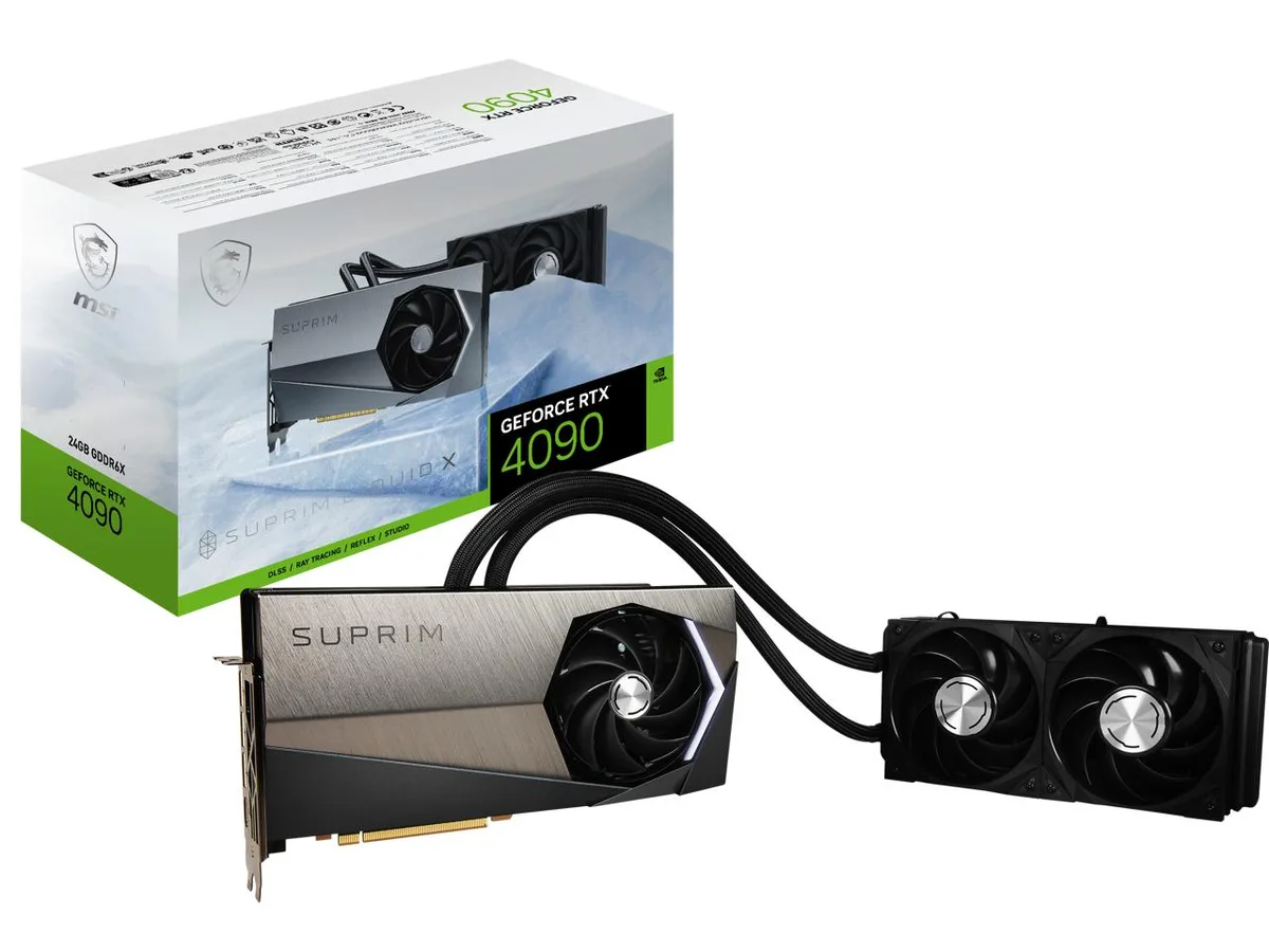 MSI MSI Suprim Liquid X GeForce RTX 4090 24GB GDDR6X graphics card — product photo