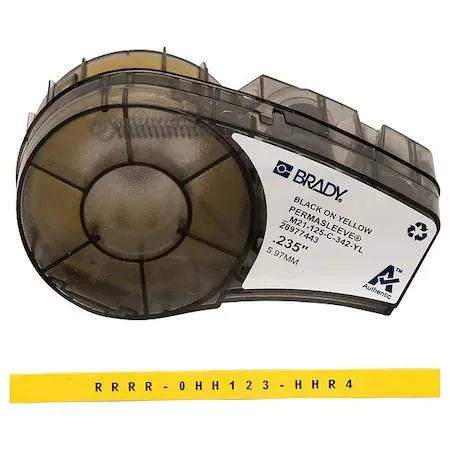 Brady Brady BMP21 B-342 PermaSleeve 125 Black/Yellow 0.046-0.11in — product photo