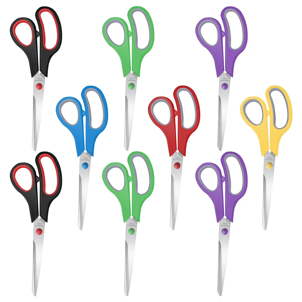  Xnluothsk JD-8inch-2 9-Pack 8" Stainless Steel Scissors — product photo