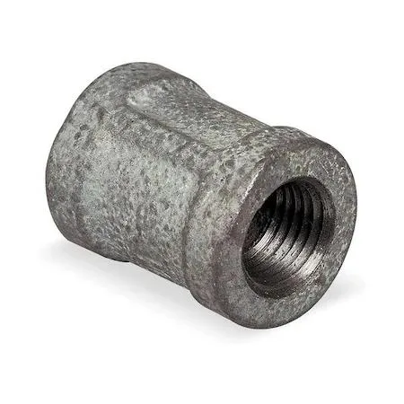 Galvanised malleable iron straight coupling, 3-inch NPT threads
