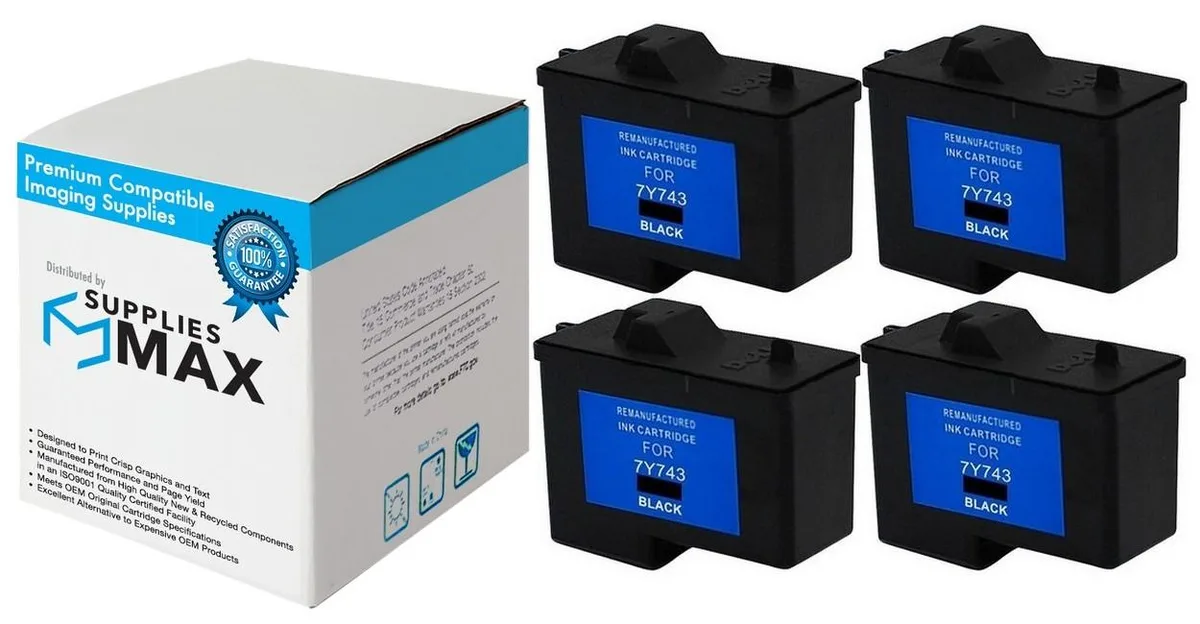 SuppliesMax SuppliesMax 4BKCART Remanufactured Black Inkjet Cartridge 4-Pack — product photo