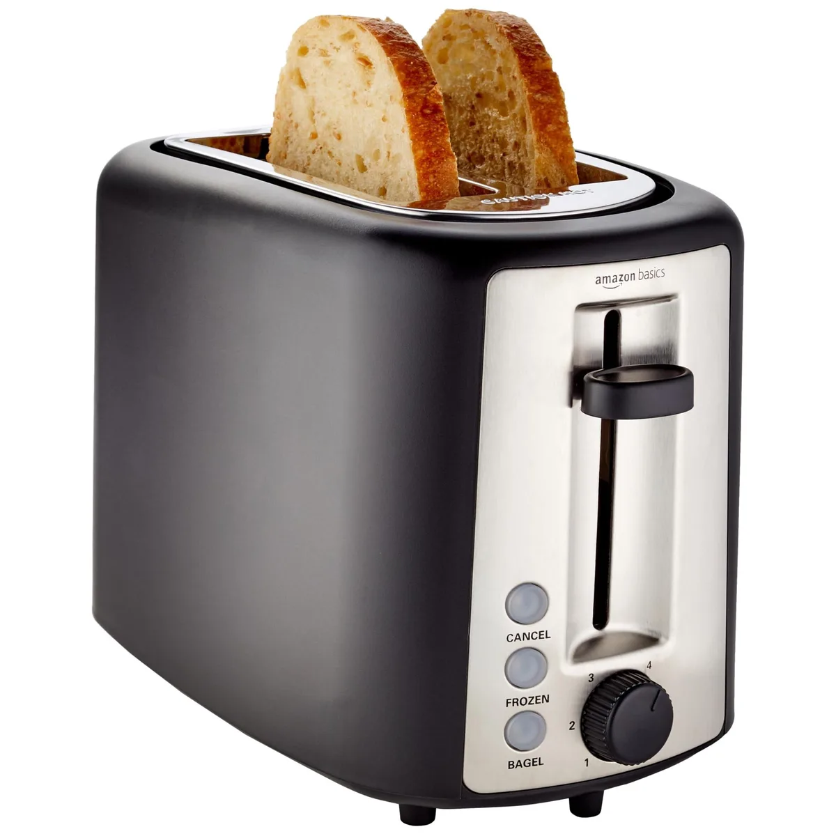  Amazon Basics KT-3680 2-Slice Toaster, 900W, Black &amp; Silver — product photo