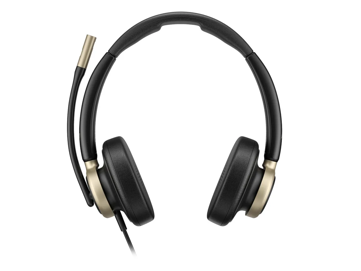 Black over-ear gaming headset with flexible boom microphone and USB cable