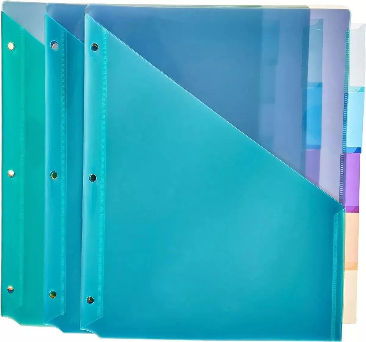  Amazon Basics DHBTB005 5-Tab Pocket Dividers Letter Size Assorted Colors 15 Count — product photo