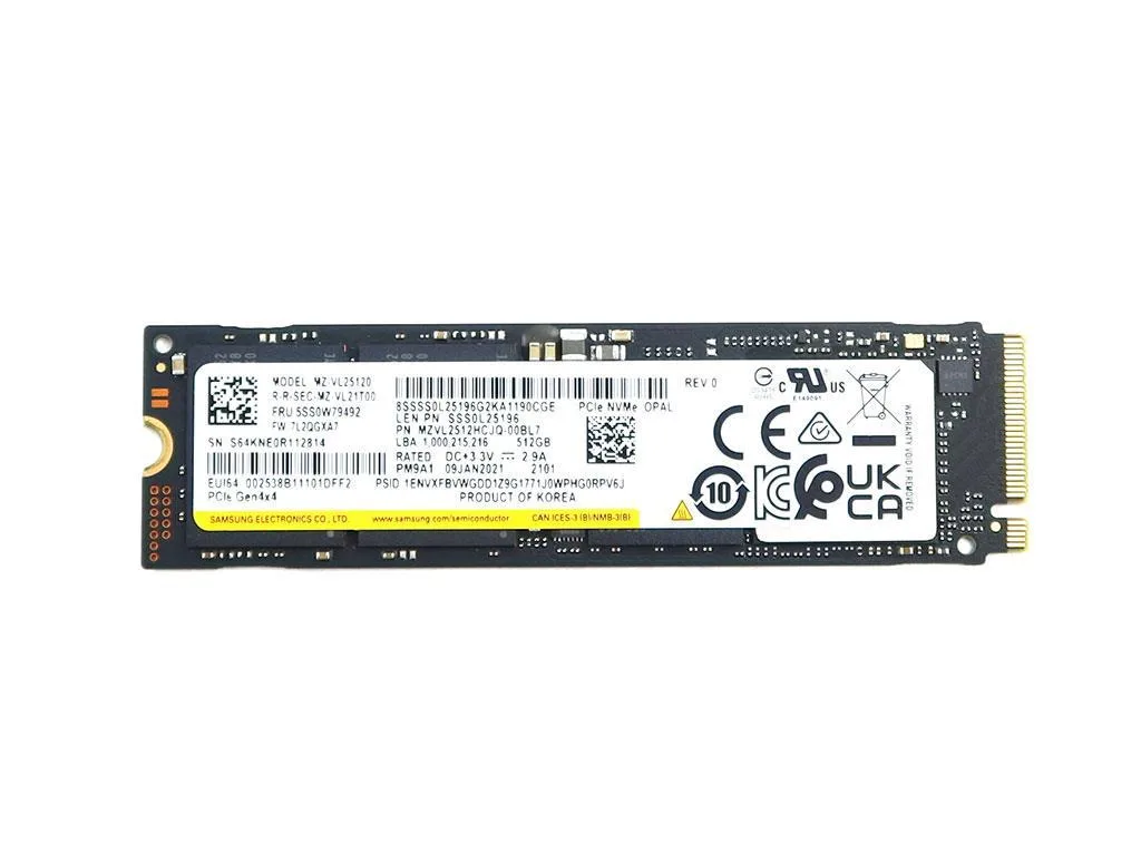 SAMSUNG SAMSUNG MZ-VL25120 512GB PCIe 4.0 x4 NVMe M.2 2280 internal SSD — product photo