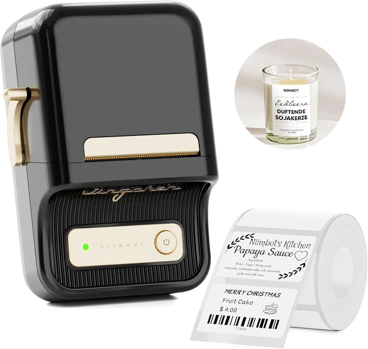 WUQ WUQ B21 Label Printer Bluetooth Thermal 50x30mm 230pcs Black — product photo