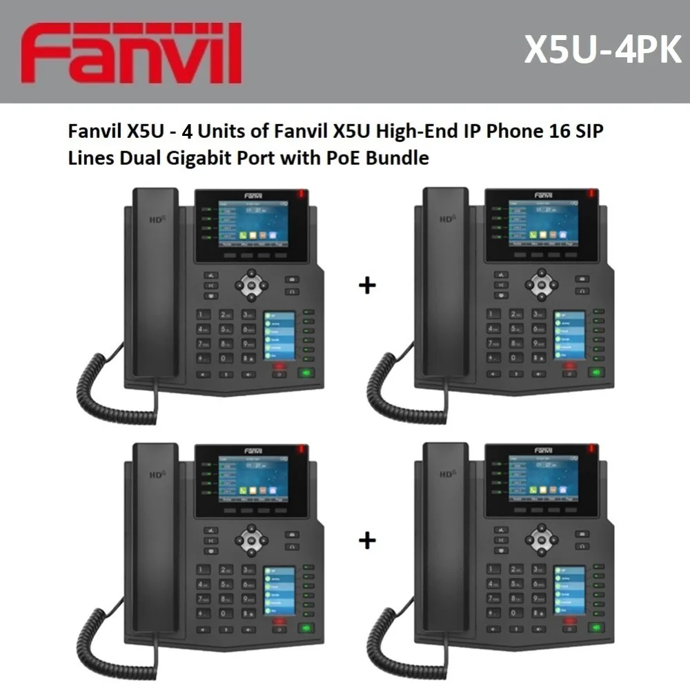 Fanvil Fanvil X5U-4PK 4-pack VoIP phone 16 SIP lines — product photo