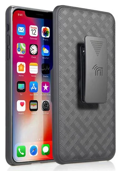 Nakedcellphone Nakedcellphone Kickstand Case + Belt Clip Holster Combo for iPhone XR 6.1" Black — product photo