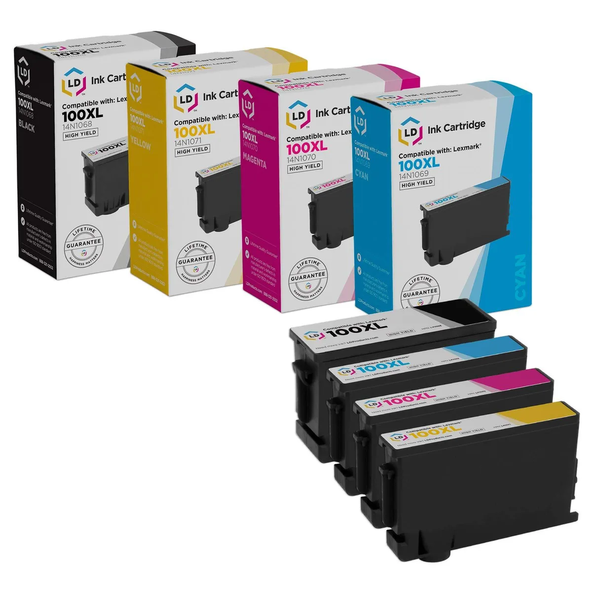 LD Products LD Products Compatible Ink Cartridge for Lexmark 100XL High Yield 4-Pack — product photo