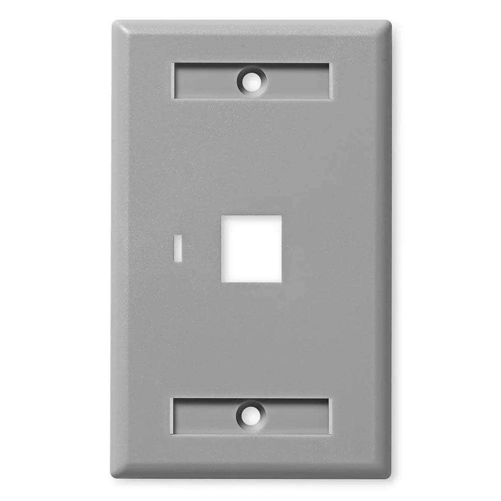 NavePoint NavePoint 1-Port Low Profile Keystone Wall Plate Gray 10-Pack — product photo
