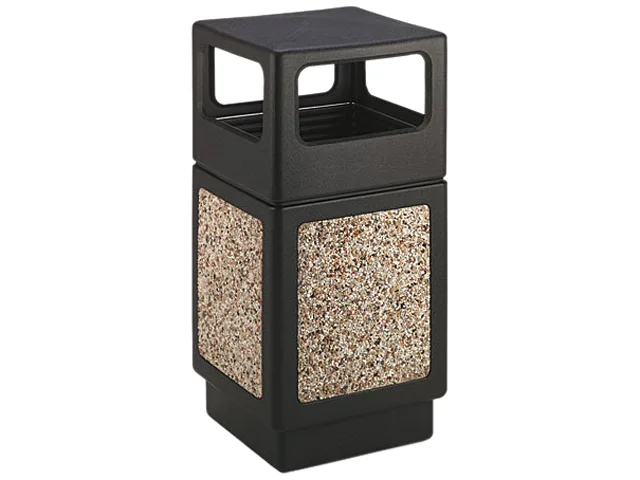 Safco Products Safco Products 9472NC 38 gal Square Receptacle Black — product photo
