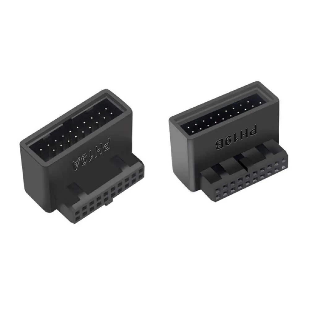 Fervit Fervit USB 3.0 20pin Male to Female Extension Adapter Up Down 90 Degree Overmold 2 Pack — product photo