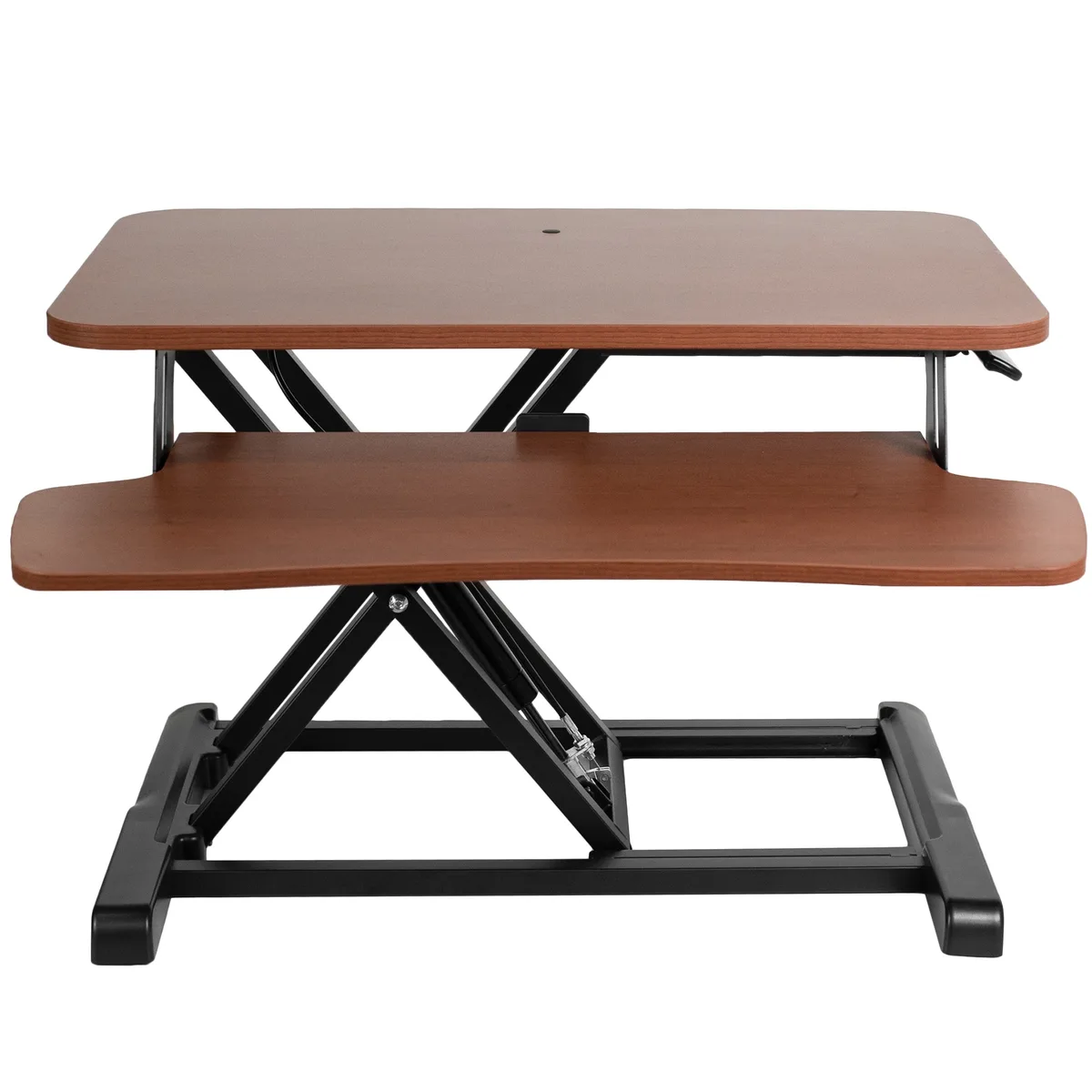 VIVO VIVO Dark Walnut 26" Height Adjustable Desk Riser Black Frame — product photo