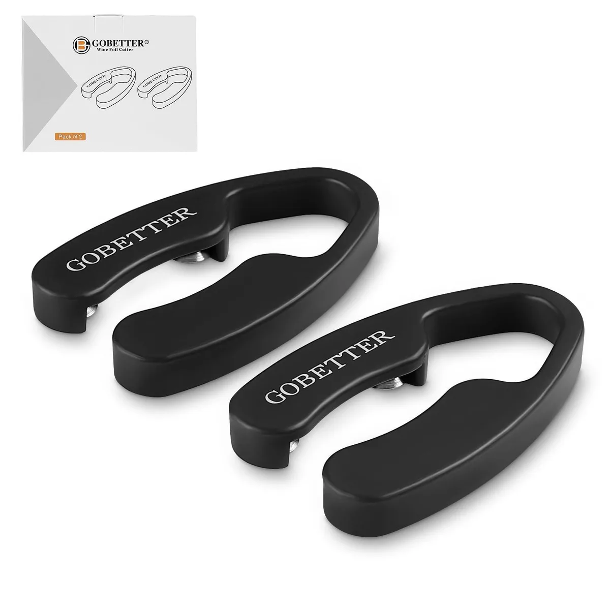 Two black foil cutters with magnetic design and four stainless blades