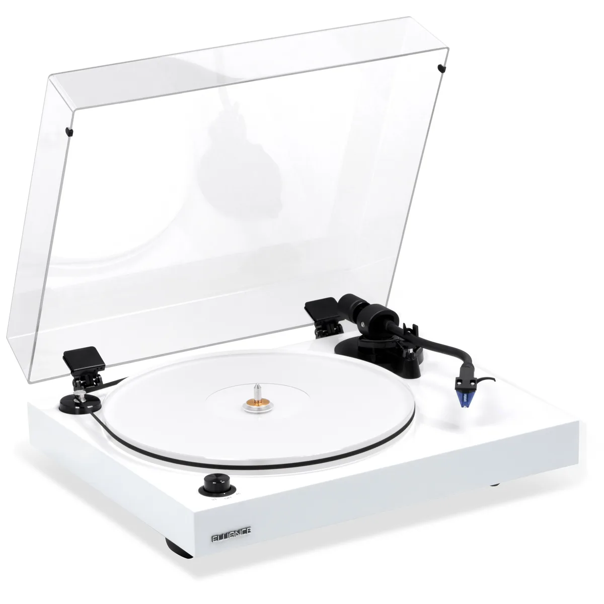 Fluance Fluance RT85WH turntable Piano White Ortofon 2M Blue acrylic platter — product photo