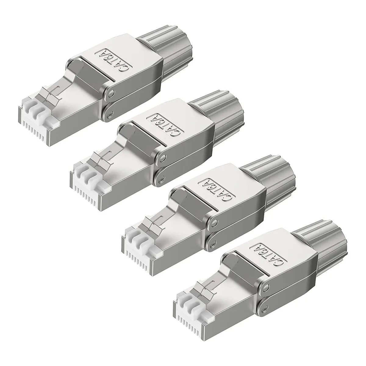 BFKK BFKK RJ45 Cat6A Shielded Tool-Free Connectors 4 Pack — product photo