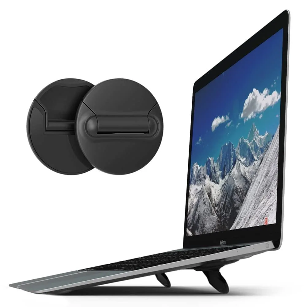 Two slim tan laptop stands folded flat side by side