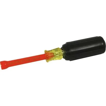 Gray Tools 6mm insulated nut driver with orange and yellow cushioned handle