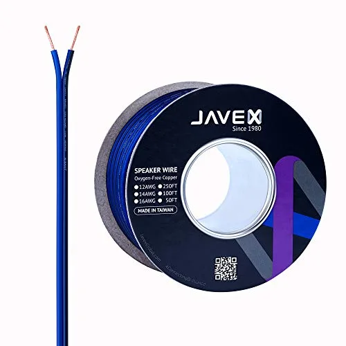 16 AWG speaker wire 100 ft blue black PVC jacket