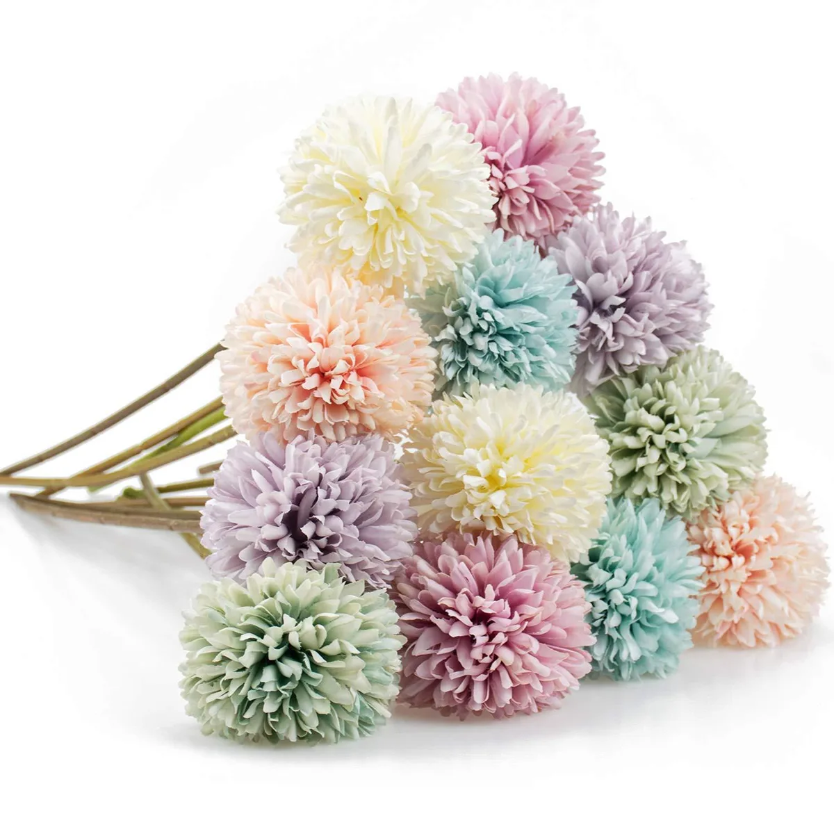  Foraineam 12 Pcs Artificial Silk Hydrangea Flowers Multicolor Bouquet 29-32cm — product photo