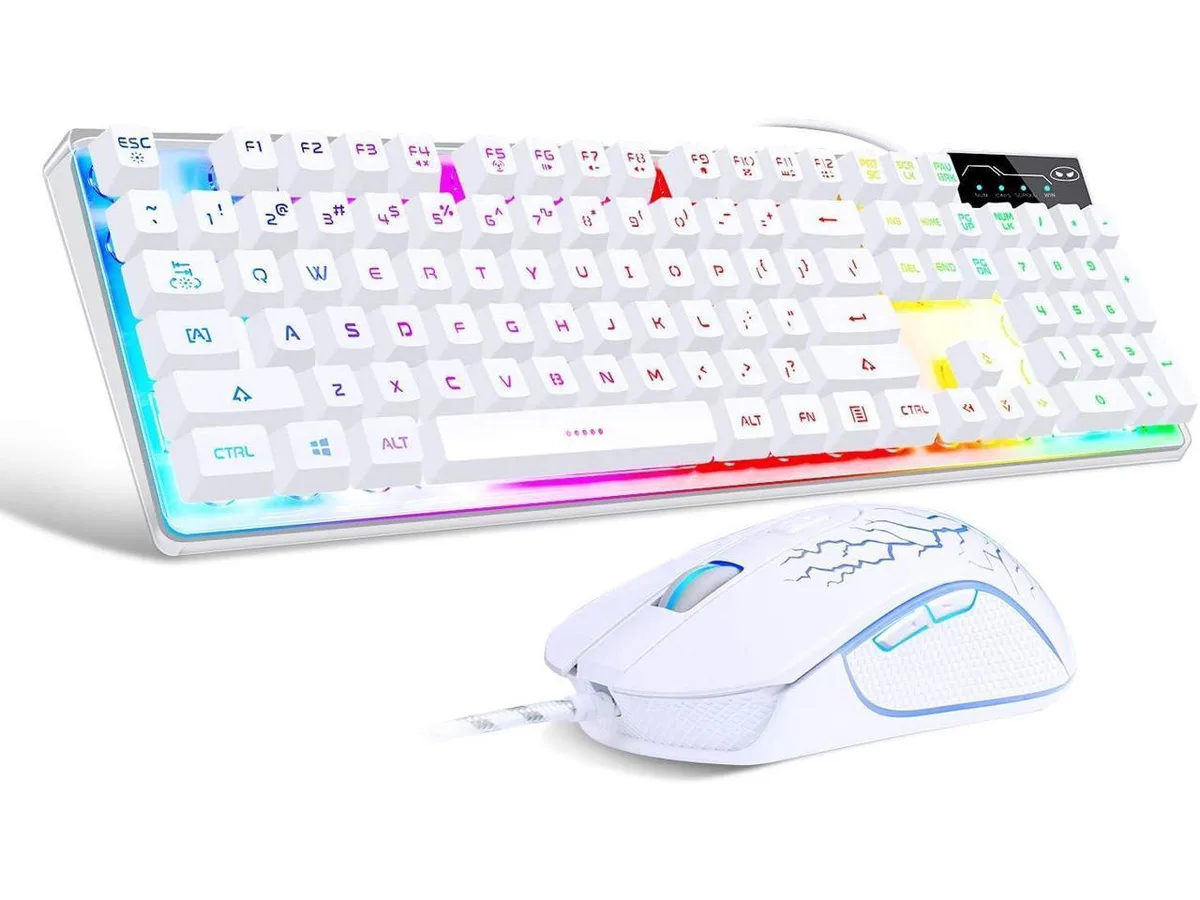 KEHIPI KEHIPI K1 104-key White Gaming Keyboard and Mouse Combo — product photo