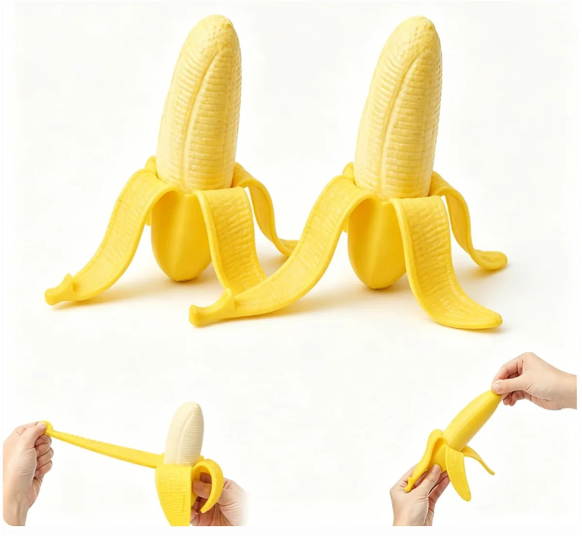  Realistic Banana Squishy Stress Relief Toy 2 Pack — product photo
