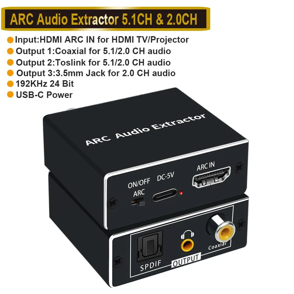 ESTONE ESTONE HDMI ARC Audio Extractor 192KHz Optical Coaxial 3.5mm Converter — product photo