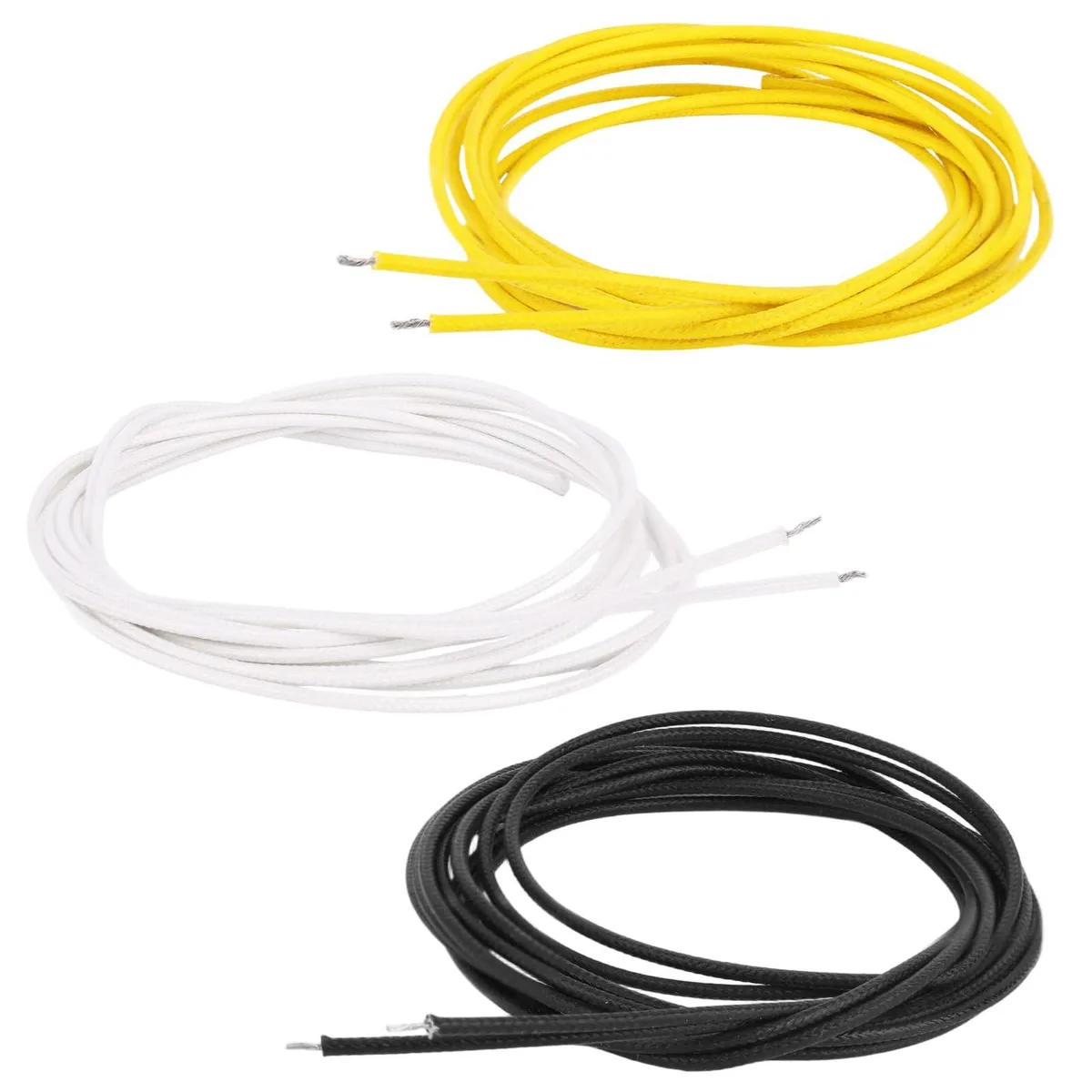  Fender M29035 Cloth-Covered Pushback Guitar Wire Set 3pcs 10ft Yellow/White/Black — product photo