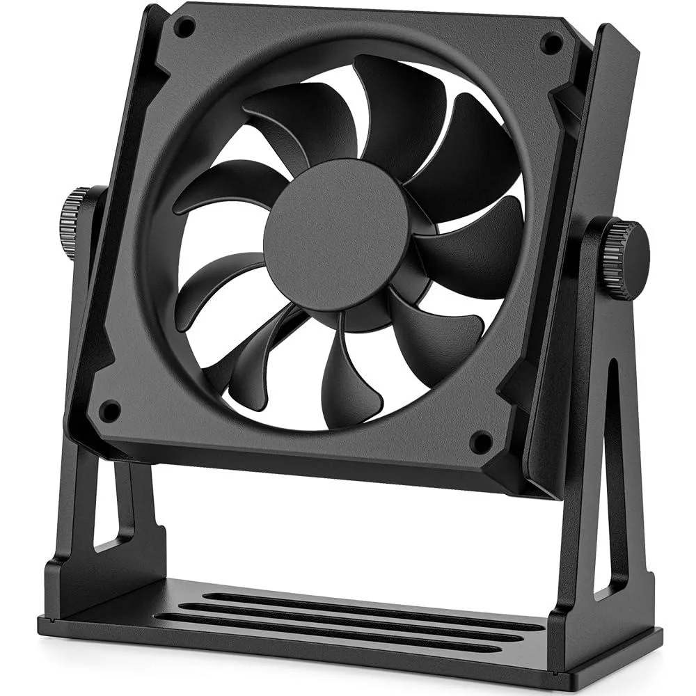 LORDWORLD LORDWORLD 120mm Fan Desk Stand Mount Aluminum Black 360° Rotation — product photo