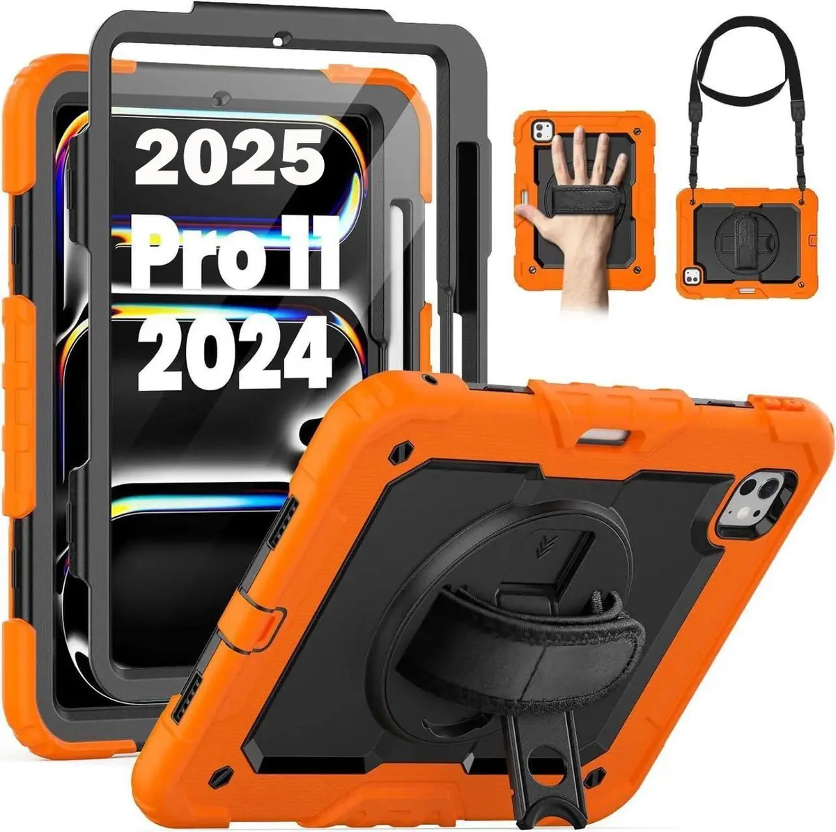 BONAEVER BONAEVER A3357/A3358/A3359 iPad Pro 11 2025 2024 case adjustable holder orange — product photo