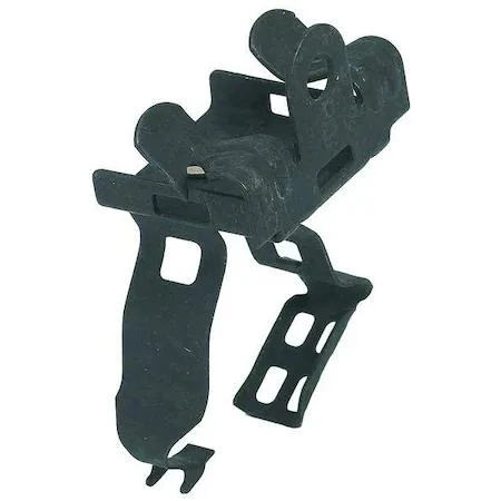 Small steel beam clip with zinc plated black finish and rotating conduit hanger