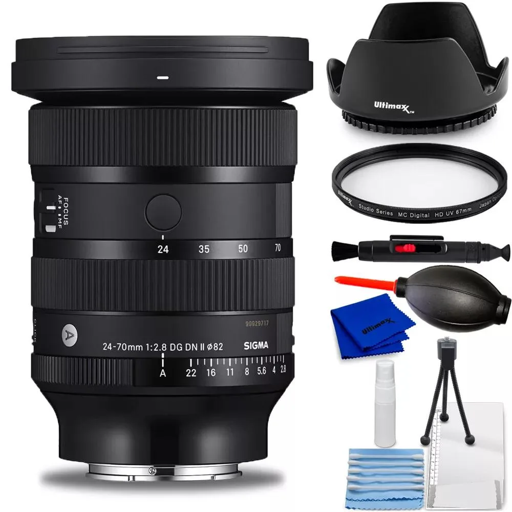 SIGMA Sigma 24-70mm f/2.8 DG DN II Art Lens (Sony E) 7PC Accessory Bundle — product photo