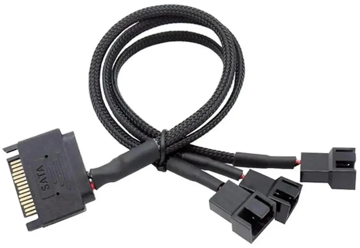 SMUGDESK SMUGDESK 15 Pin SATA to 3/4 Pin Fan Power Splitter Cord 10.6 Inch (27cm) — product photo