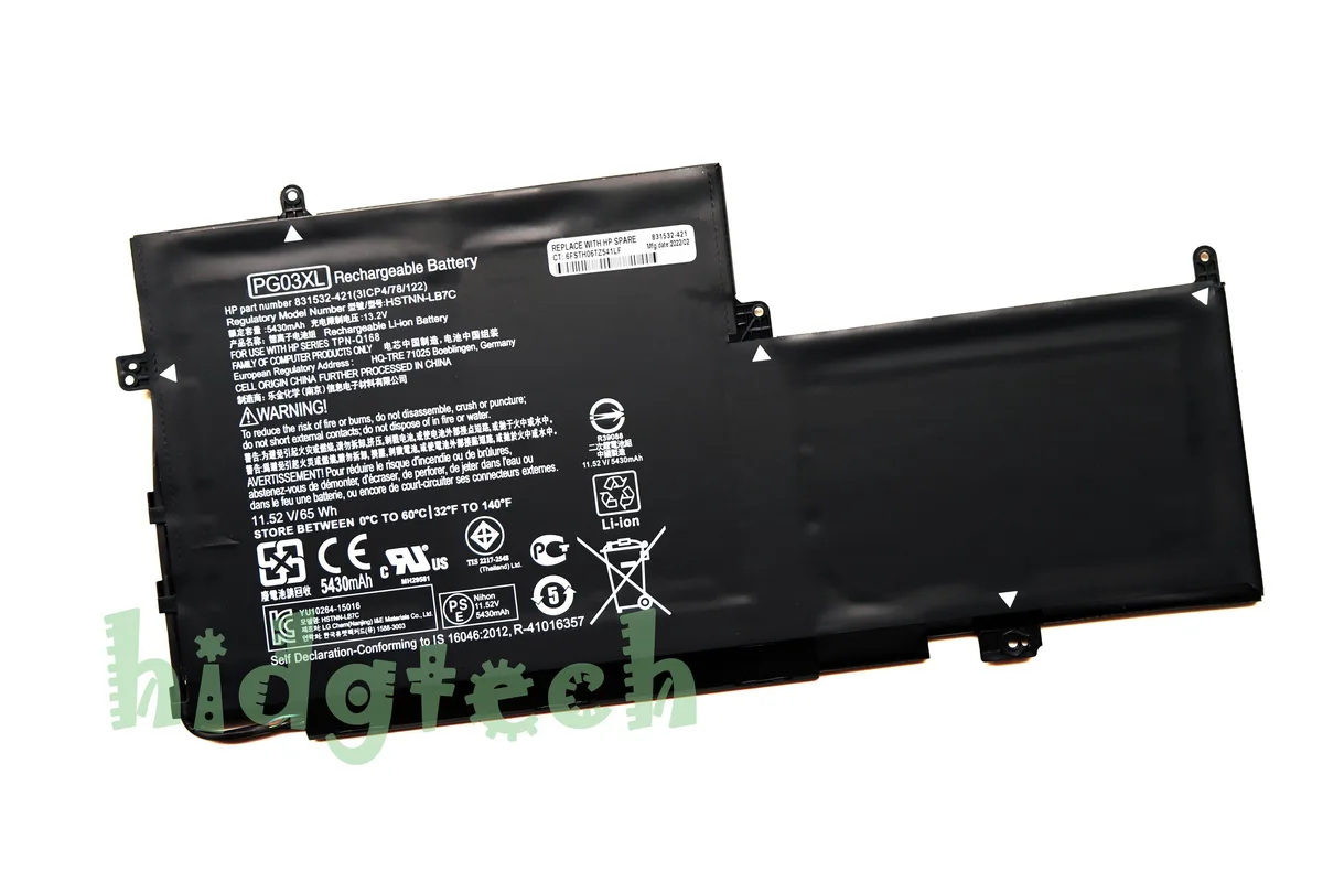 Beisite Beisite PG03XL laptop battery 65Wh 11.55V HSTNN-LB7C — product photo