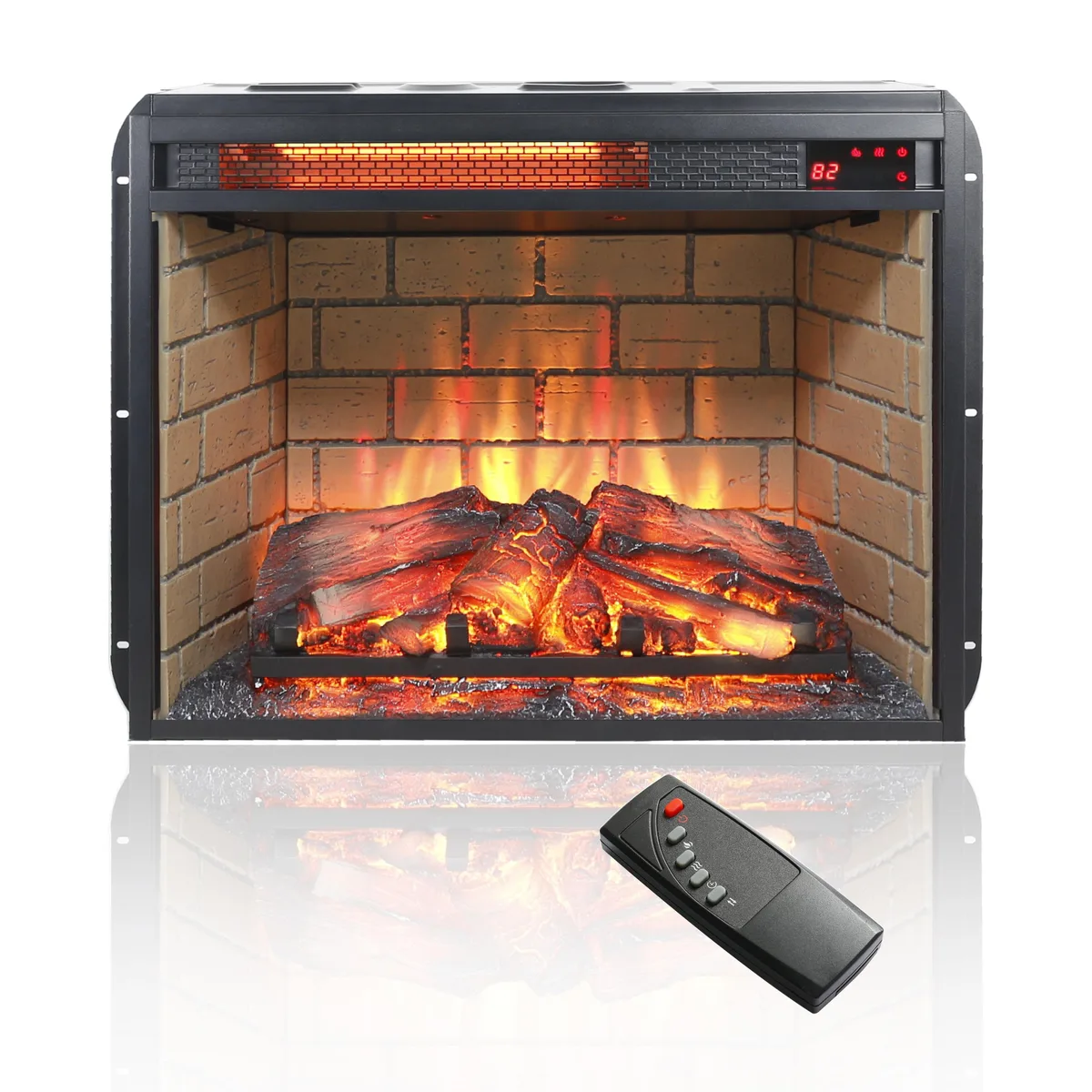 tuphen tuphen 23 inch Infrared Quartz Fireplace Insert Woodlog Brick — product photo
