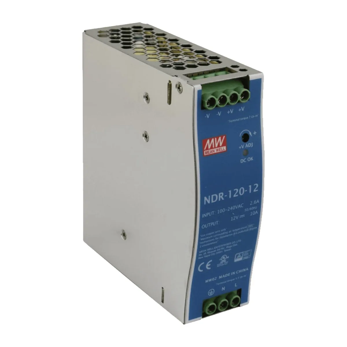 Mean Well Mean Well NDR-120-12 120W 12V 10A DIN Rail Power Supply — product photo